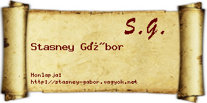 Stasney Gábor névjegykártya